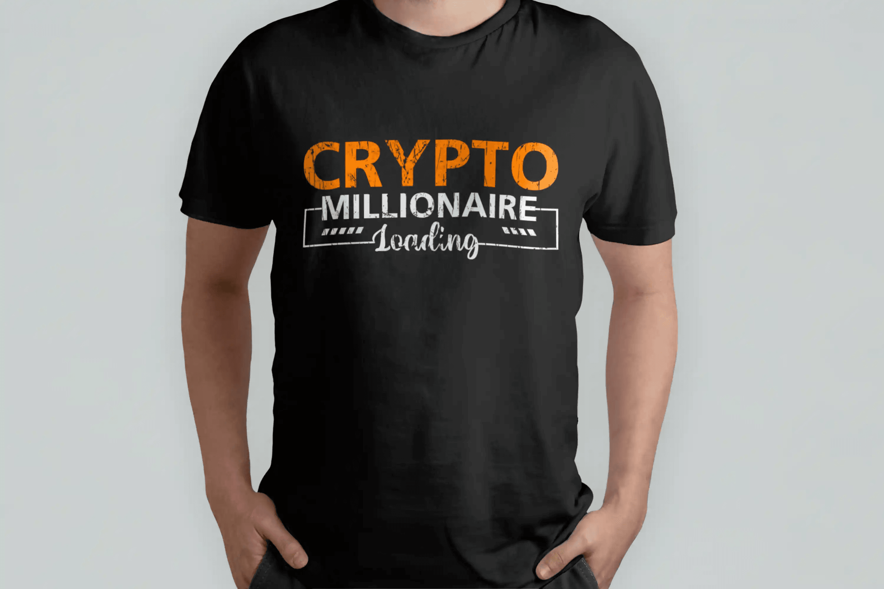 Crypto Millionaire logo və yazı çaplı T-shirt Qara