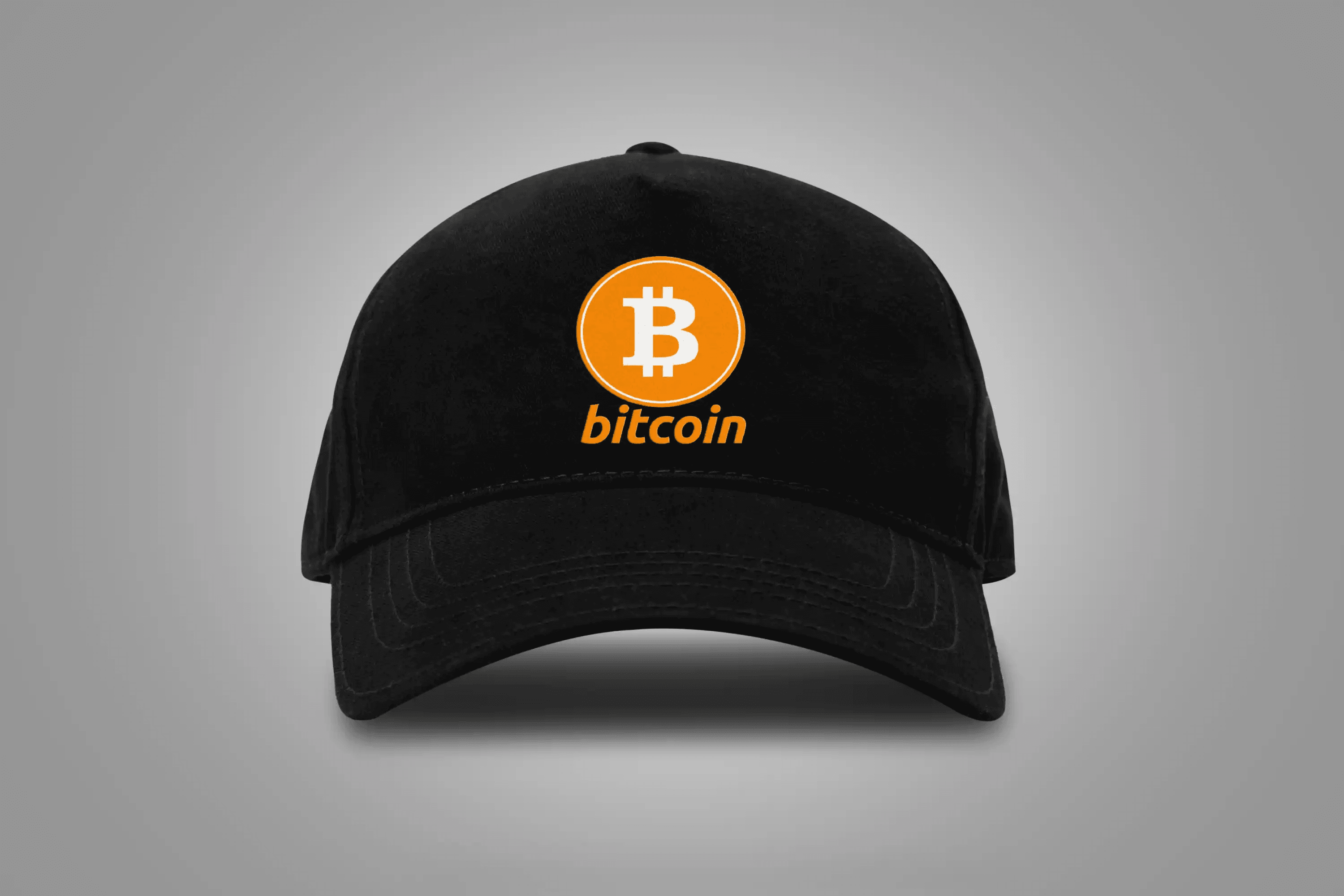 Bitcoin logo və yazı çaplı Kepka Qara